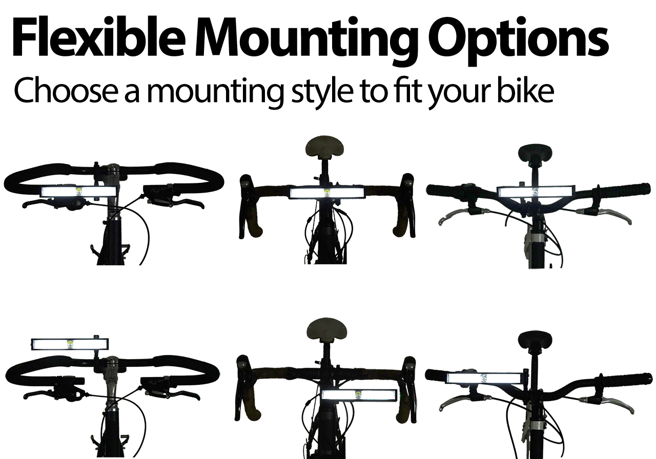 Light Rail Kit - The Bike Light Bar With Moving Patterns & Bike Lane Spotlight